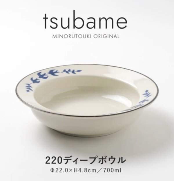 tsubane 日本制造美濃燒燕子圖案深盤產品展示圖